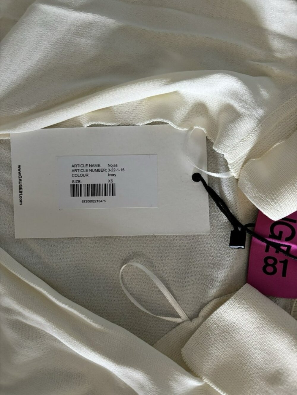 Gauge 81 Ivory Wrap Dress Womens XS NWT Long Sleeved Draped Mini Collared - Picture 4 of 5